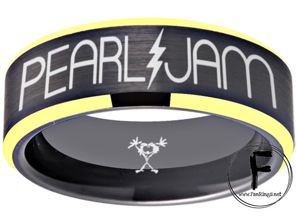 Pearl Jam Ring Black & Gold Wedding Ring  #pearljam #eddievedder