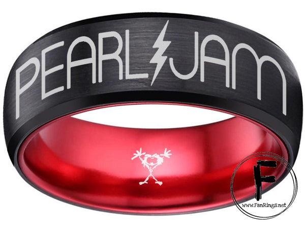 Pearl Jam Ring Black & Red Wedding Ring  #pearljam #eddievedder