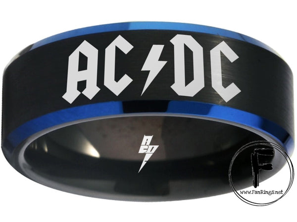ACDC Ring Black & Blue Wedding Ring  #ACDC #thunderstruck