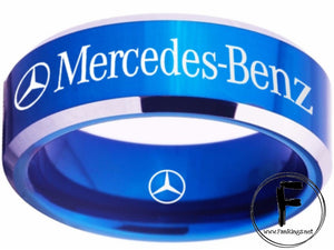 Mercedes-Benz Logo Ring AMG Mercedes Logo Ring Blue and Silver #mercedes #benz