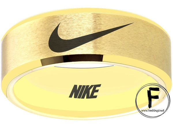 Nike Ring Grey & Rose Gold Band Wedding Band #nike #nikeair #justdoit