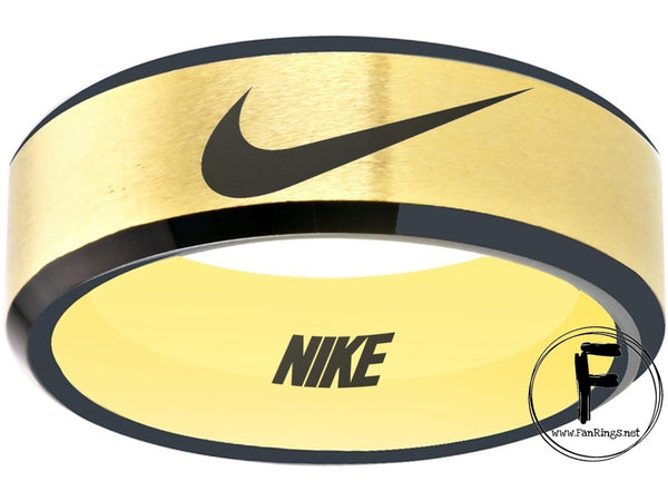 Nike Ring Matte Black and Gold Band #nike #nikeair #justdoit