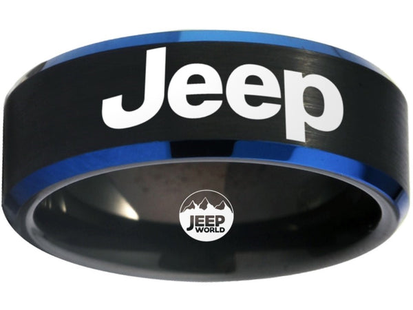 JEEP Logo Ring Wrangler Rubicon Logo Ring Black and Silver #jeep