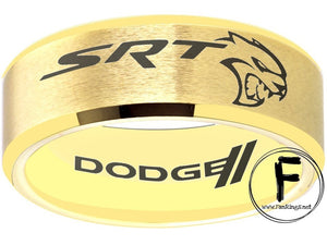 Dodge Hellcat Ring Dodge Challenger Hellcat Logo Ring Gold Tungsten Ring