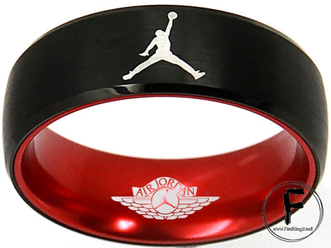 Air Jordan Ring Michael Jordan Ring Black & Red Ring #jordan