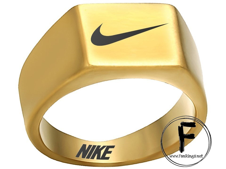 Nike Ring Matte Gold Band 10mm Titanium Steel #nike #nikeair 