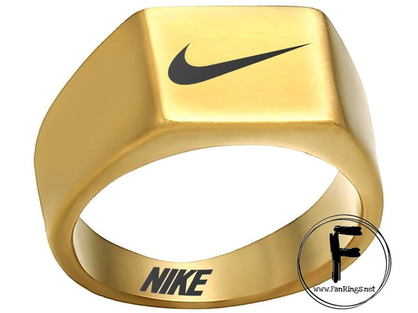 Nike Ring Matte Gold Band 10mm Titanium Steel #nike #nikeair #justdoit
