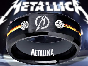 Metallica Ring Black & Gold CZ Wedding Ring  #metallica