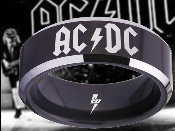 ACDC Ring Black & Silver Wedding Ring  #ACDC #thunderstruck