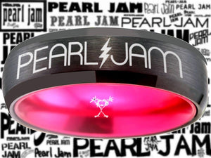 Pearl Jam Ring Black & Pink Wedding Ring  #pearljam #eddievedder