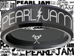 Pearl Jam Ring matte Black Wedding Ring  #pearljam #eddievedder