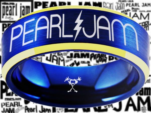 Pearl Jam Ring Blue & Gold Wedding Ring  #pearljam #eddievedder