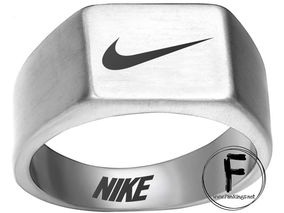 Nike Ring Matte Silver Band 10mm Titanium Steel #nike #nikeair #justdoit