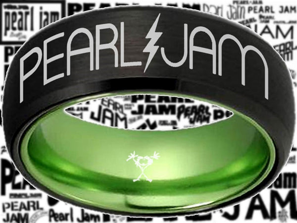 Pearl Jam Ring Black & Green Wedding Ring  #pearljam #eddievedder
