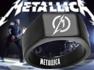 Metallica Ring Black Titanium Ring Hard Metal #metallica