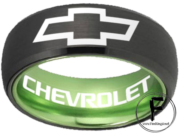 Chevrolet Ring Chevy Ring Black and Green Ring Sizes 6-13 #chevy