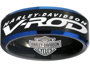 Harley Davidson Ring Men's Ring Black Blue V-Rod Ring #harleydavidson #vrod