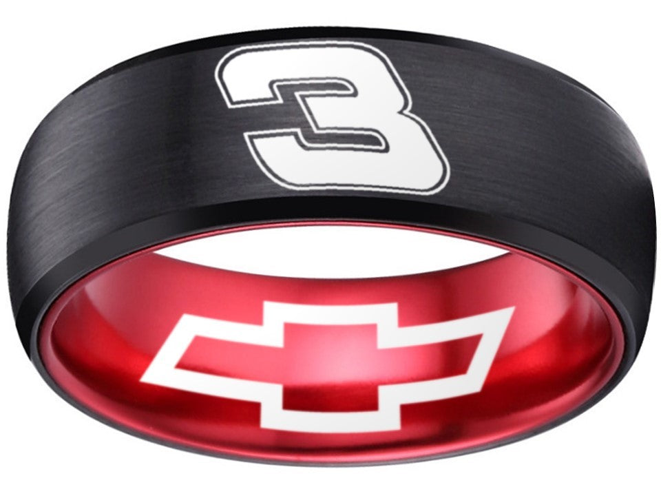 Dale Earnhardt Logo Ring Chevy Intimidator Black Red Autograph Ring #earnhardtsr #3
