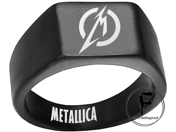 Metallica Ring Black Titanium Ring Hard Metal #metallica