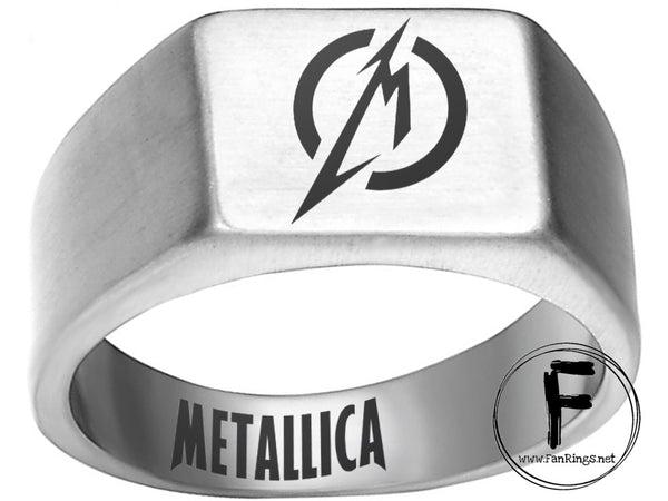Metallica Ring Silver Titanium Ring Hard Metal #metallica