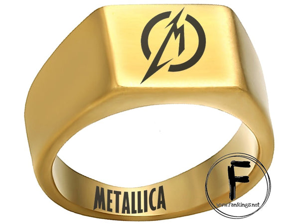 Metallica Ring Gold Titanium Ring Hard Metal #metallica