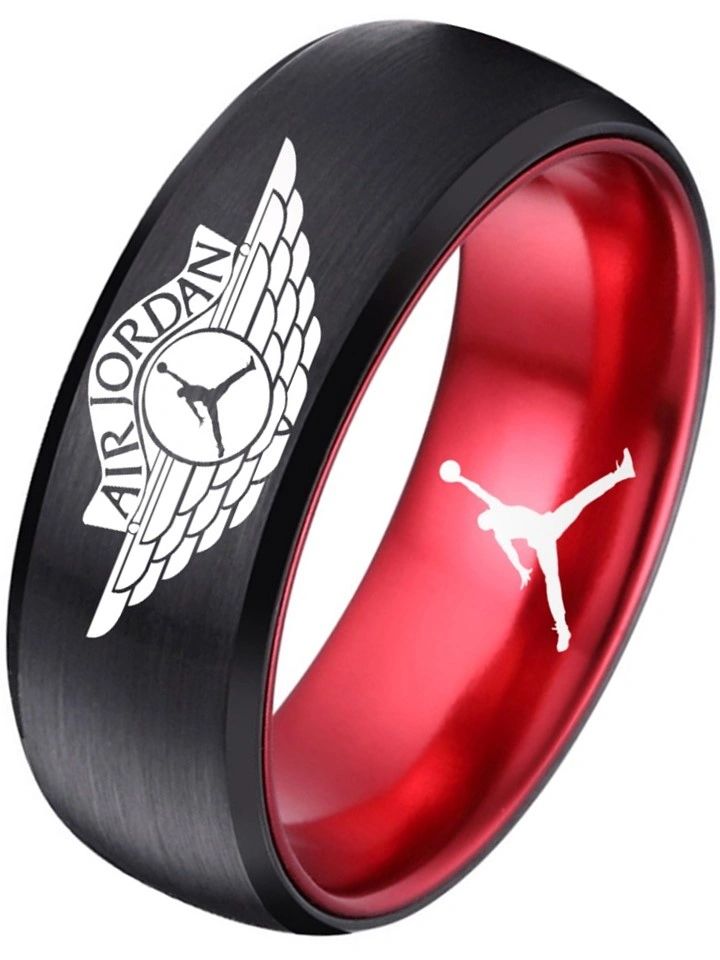 Michael Jordan Rings Design Michael Jordan Ring 8mm Black & Red Wedding Ring Sizes 6 -13 #jordan ...