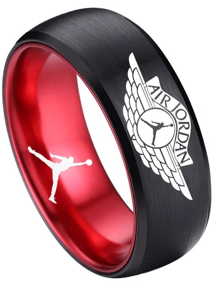 Michael Jordan Rings Design Michael Jordan Ring 8mm Black & Red Wedding Ring Sizes 6 -13 #jordan ...