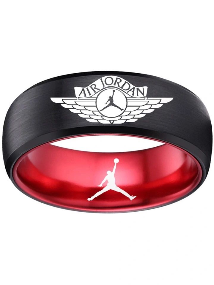 Opiaat Meisje Decimale Michael Jordan Ring 8mm Black & Red Ring Tungsten Sizes 6 -13 #jordan –  Custom Fan Rings