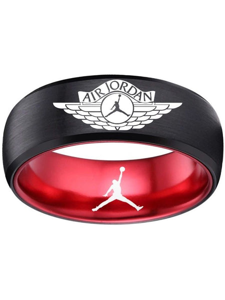 Michael Jordan Ring 8mm Black & Red Wedding Ring Sizes 6 -13 #jordan #airjordan #jordanbrand