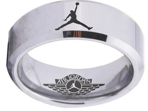 Air Jordan Ring Silver Ring Tungsten Wedding Band #airjordan