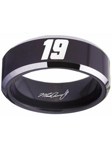 Martin Truex Jr. Ring #19 NASCAR Black & Silver Autograph Ring #truexjr #19