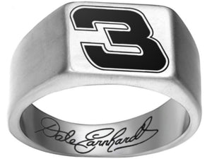 Dale Earnhardt Sr. Logo Ring Chevy Intimidator Silver Titnium Steel Band #intimidator #nascar
