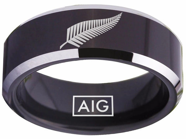 New Zealand All Blacks Ring Black Ring Tungsten Rugby #allblacks