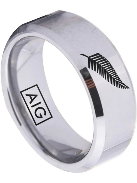 New Zealand All Blacks Ring Silver Ring Tungsten Rugby #allblacks