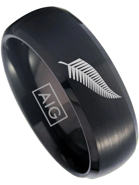 New Zealand All Blacks Ring Matte Black Ring Tungsten Rugby #allblacks