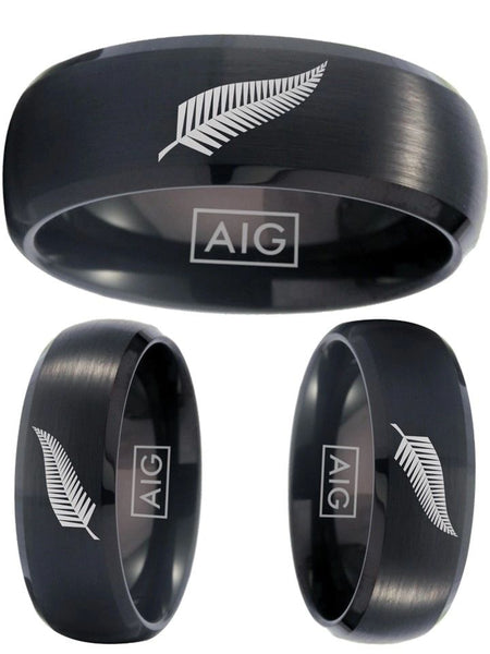 New Zealand All Blacks Ring Matte Black Ring Tungsten Rugby #allblacks