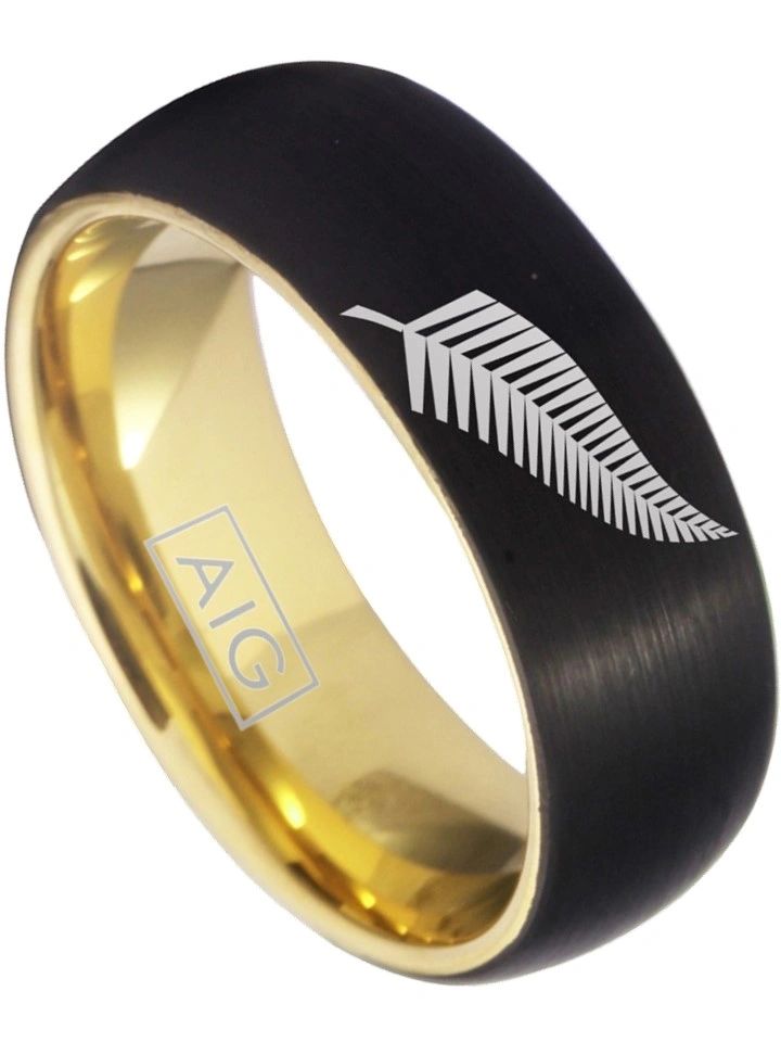 New Zealand All Blacks Ring Black & Gold Ring Tungsten Rugby #allblack ...