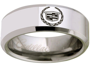 Cadillac Ring Cadillac Logo Ring Silver Wedding Band #cadillac #escalade #ats #cts