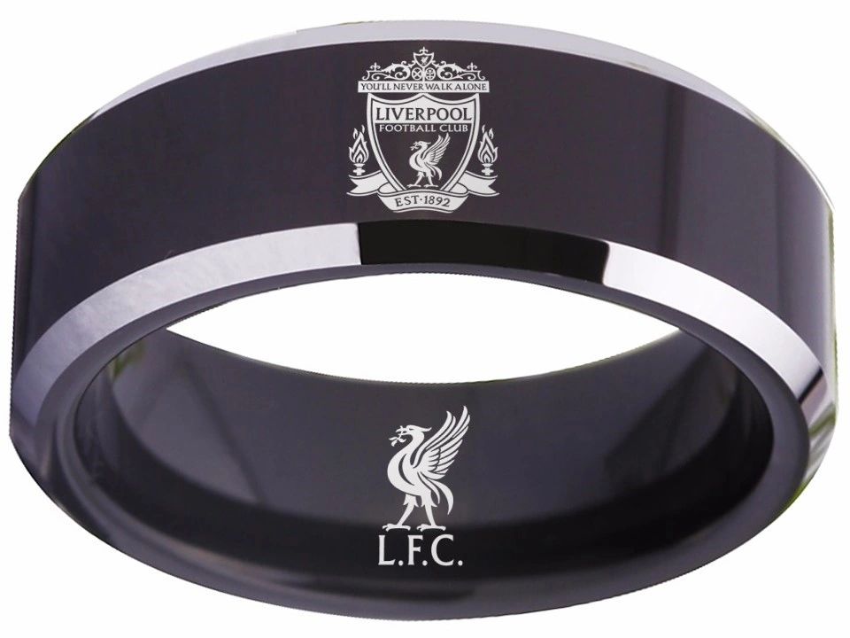 Liverpool FC Ring Silver Ring Tungsten Ring #LFC – Custom Fan Rings