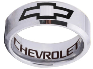 Chevrolet Ring Chevy Silver Wedding Band Sizes 4-17 #chevrolet #chevy #jewelry
