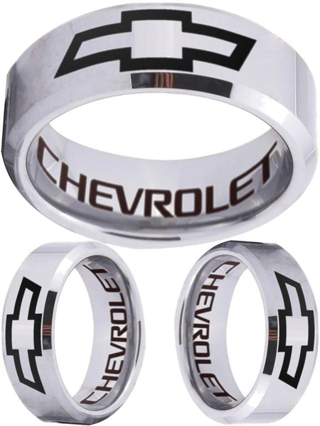 Chevrolet Ring Chevy Silver Wedding Band Sizes 4-17 #chevrolet #chevy #jewelry