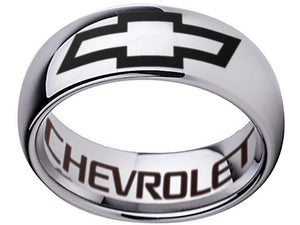 Chevrolet Ring Chevy Silver Wedding Band Sizes 5-16 #chevy #chevrolet #ring