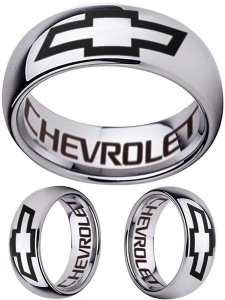 Chevrolet Ring Chevy Silver Wedding Band Sizes 5-16 #chevy #chevrolet #ring