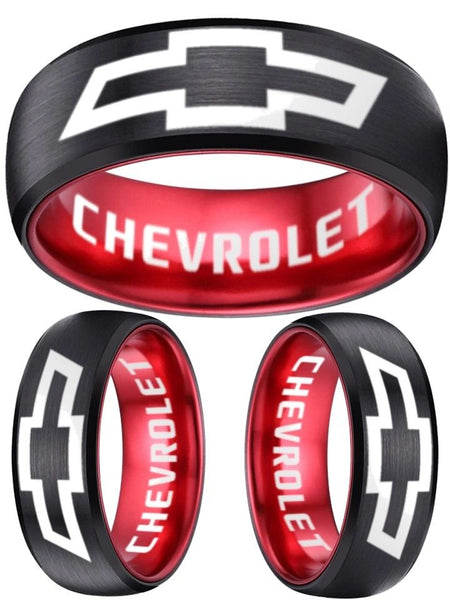 Chevrolet Ring Chevy Ring Black and Red Ring Sizes 6-13 #chevy#chevrolet #ring