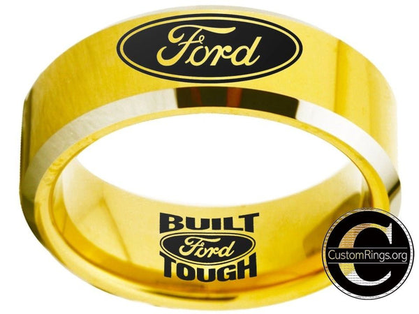Ford Ring Ford Wedding Band 8mm Tungsten Gold Ring Sizes 4 - 17
