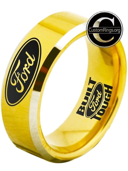 Ford Ring Ford Wedding Band 8mm Tungsten Gold Ring Sizes 4 - 17