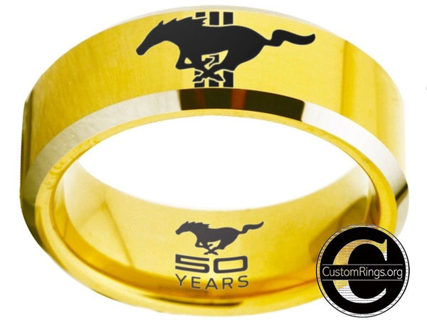 Ford Mustang Ring Mustang Logo Ring Gold 50 Anniversary Ring #mustang