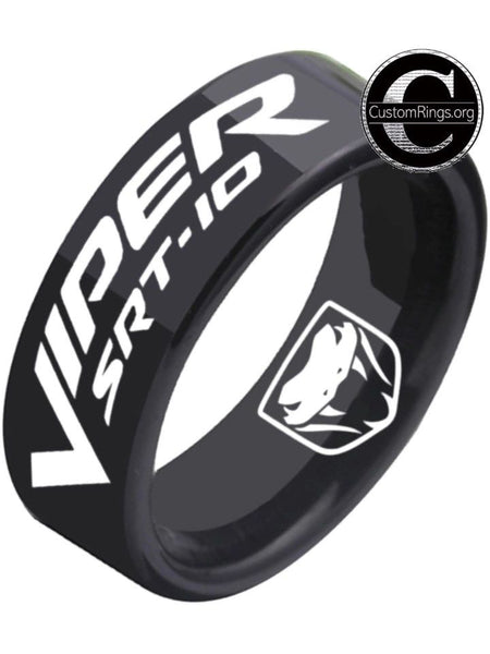 Dodge Viper SRT-10 Ring Viper Logo Ring Black 8mm Tungsten Ring #viper
