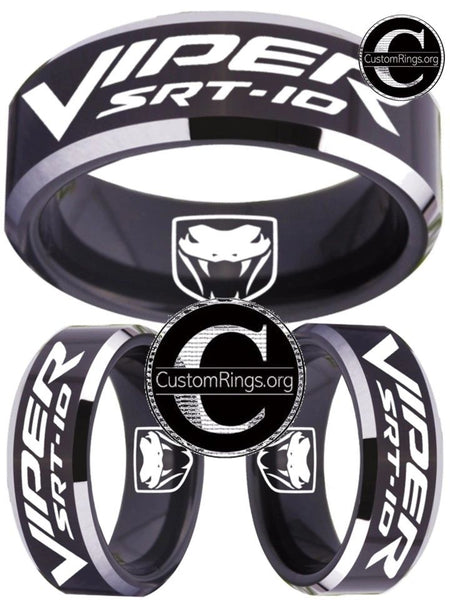 Dodge Viper SRT10 Ring Viper Logo Ring Black 8mm Tungsten Ring #viper