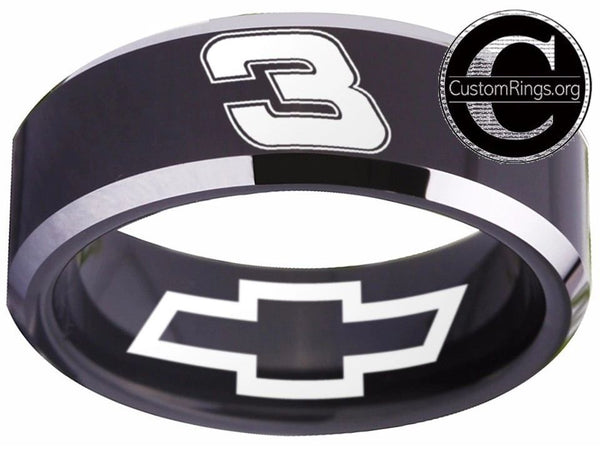 Dale Earnhardt Sr. Logo Ring Chevy Intimidator Black Silver Ring #earnhardtsr #3